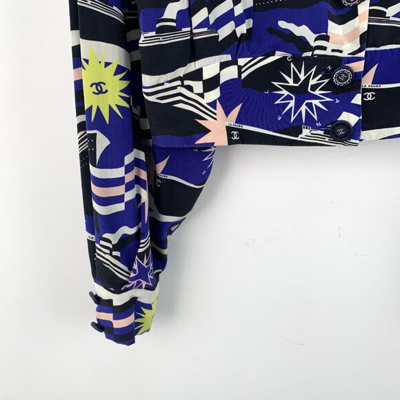 Chanel Multicolor geometric pattern printed silk shirt - Picture 4 of 9